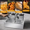 Dual Tank 6L+6L Electric Deep Fryer with Removable Oil Filtration Basket and Lid Automatic Thermostatic Fish Fryer for Home Use 2