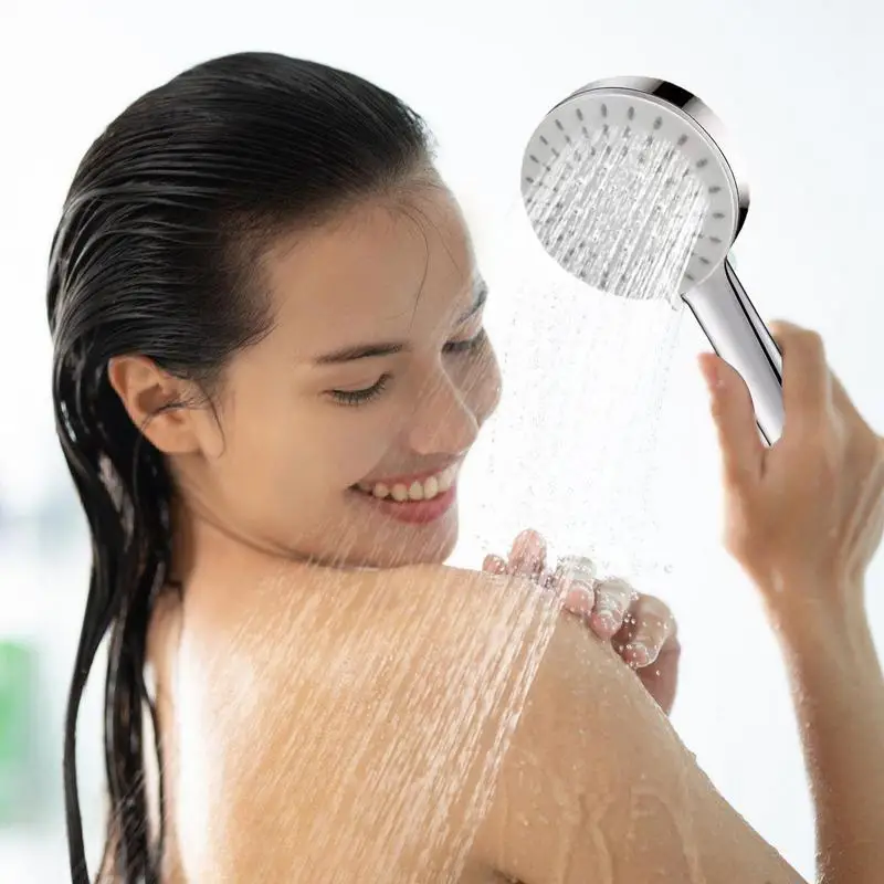 Handheld Shower Head High Pressure Handheld Shower Head With 5 Modes Rust Proof Powerful Shower Sprayer Head For Bathroom Hotel
