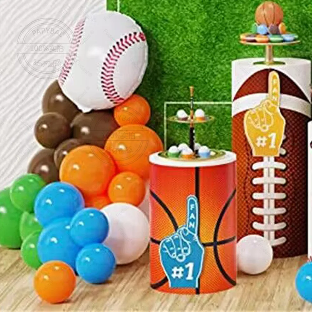 BALLON DECORATIF,1pc--Ensemble de 5 ballons de Rugby, 18 pouces, ballon à  Air, ballon de Football, thème sportif, décoration de fête - Cdiscount  Maison