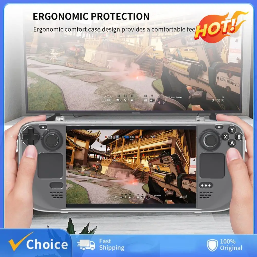 Anti Slip Hard PC Shell Case for Steam Deck Crystal Clear Game Console ...