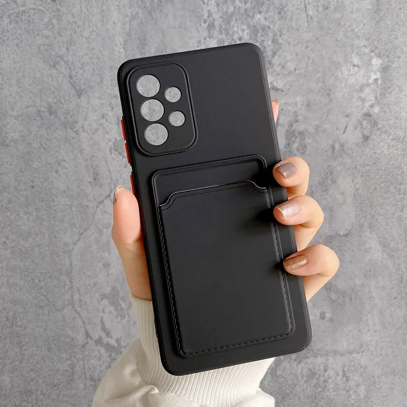 Luxury Silicone Wallet Card Holder Phone Case – Shockproof Soft Cover with Fine Hole Design