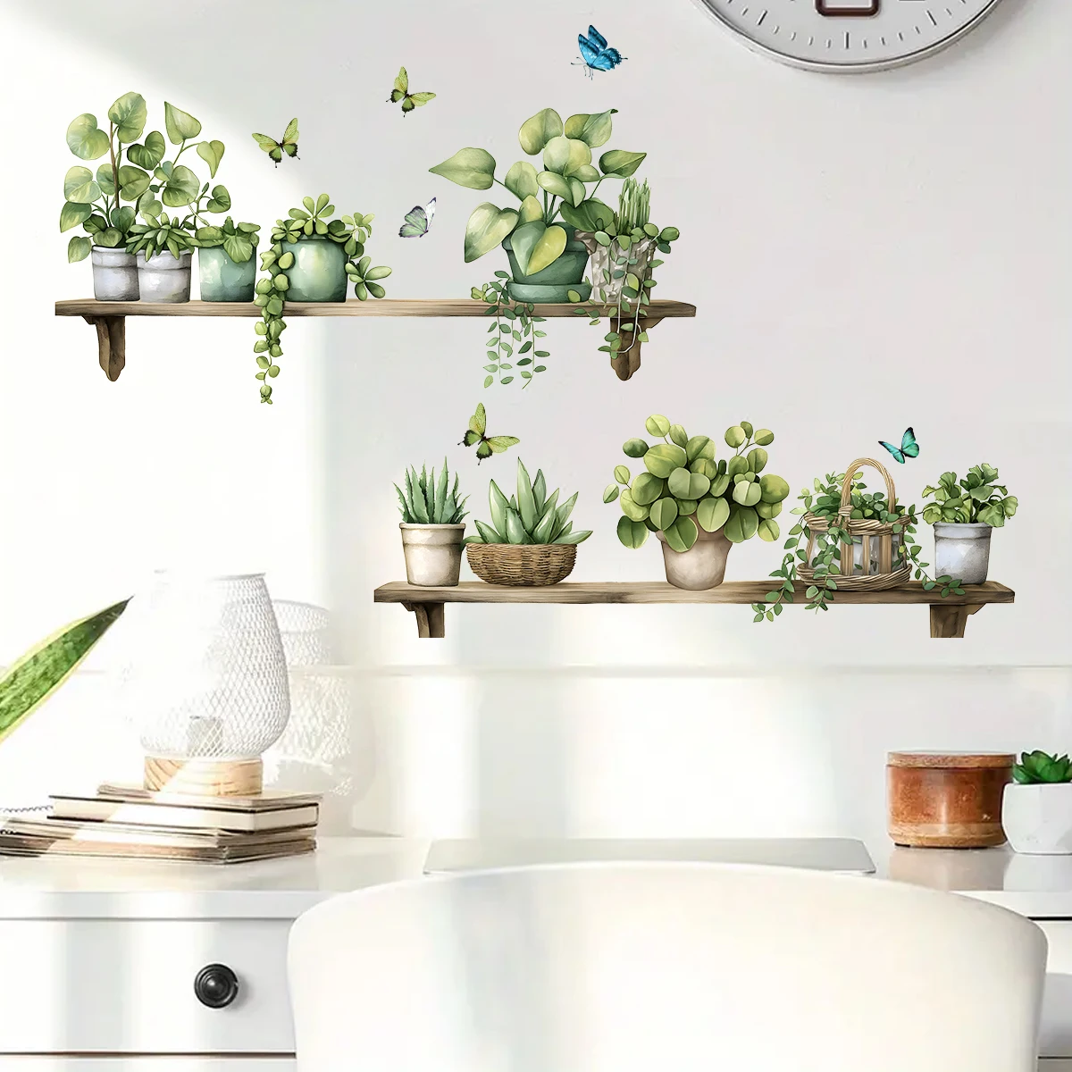 Watercolor Realistic Plant Pot Wall Stickers for Home Decor wall stickers,wall sticker