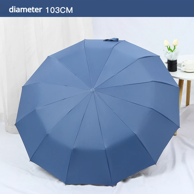 Big 12 Bordák Erős Esernyő Nagyítás 108 Cm Átmérőjű Automatikus Uv Parasol Szél És Eső Ellenállás Bumbershoot - Image 4