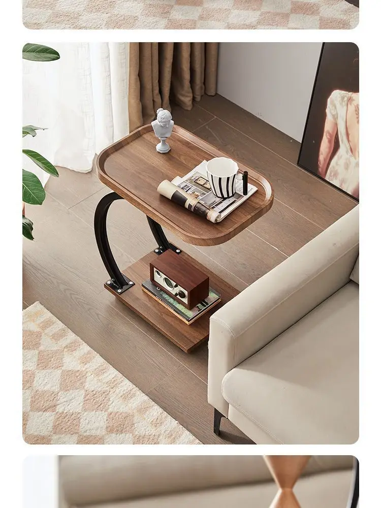 2 Tier U-Shaped Movable Desk C-Shaped Design Coffee Table Side Rack 25 2 Tier U-Shaped Movable Desk C-Shaped Design Coffee Table Side Rack