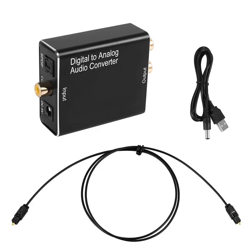 디지털-아날로그 오디오 변환기, DAC 디지털 SPDIF 광-아날로그 L/R RCA 및 3.5Mm AUX 스테레오 오디오 어댑터-PZZW