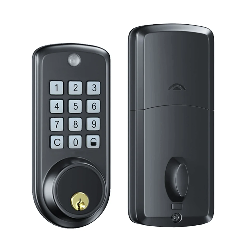 

Smart Door Lock Keyless Entry 10 User Codes Auto Lock Security Electronic Keypad Deadbolt Handles Set with 2 Keys for Front Door