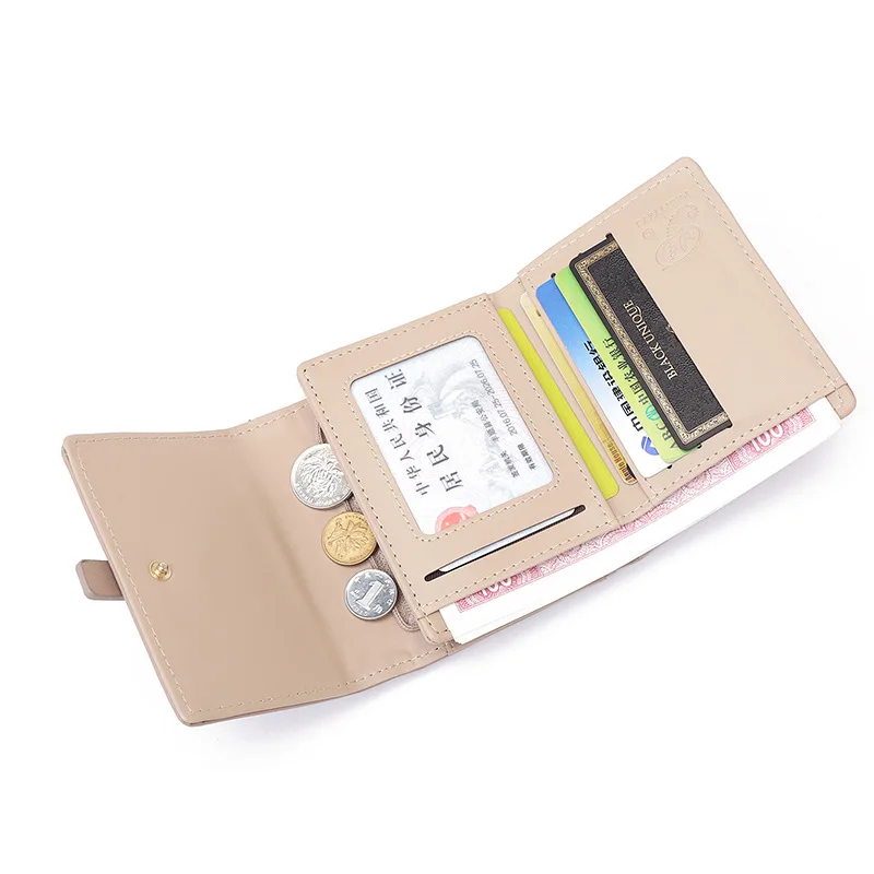 Women Wallet Purse women's Japanese South Korea small fresh PU simple fashion ladies short wallet multi-card niche teenage female