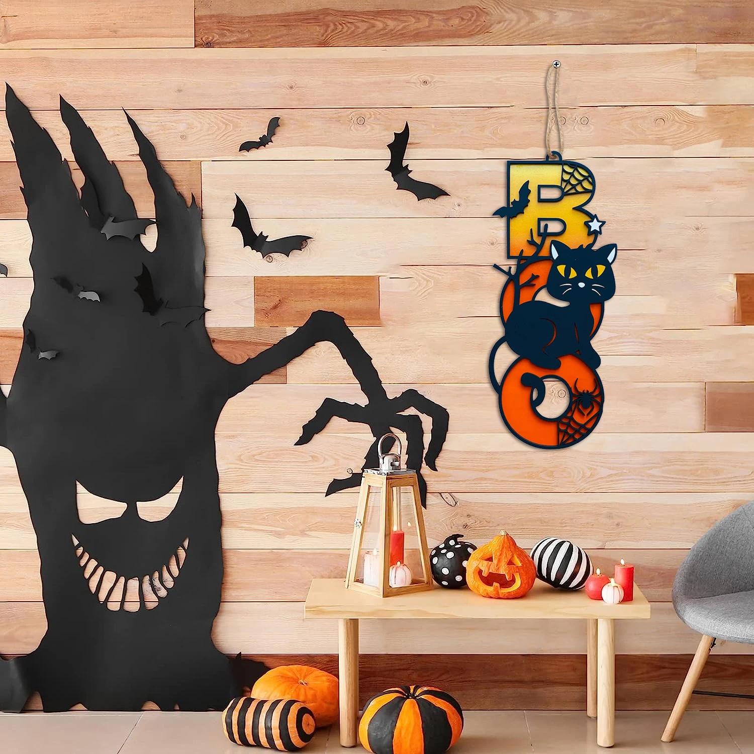 Scaredy Cat Wood Wall Decor