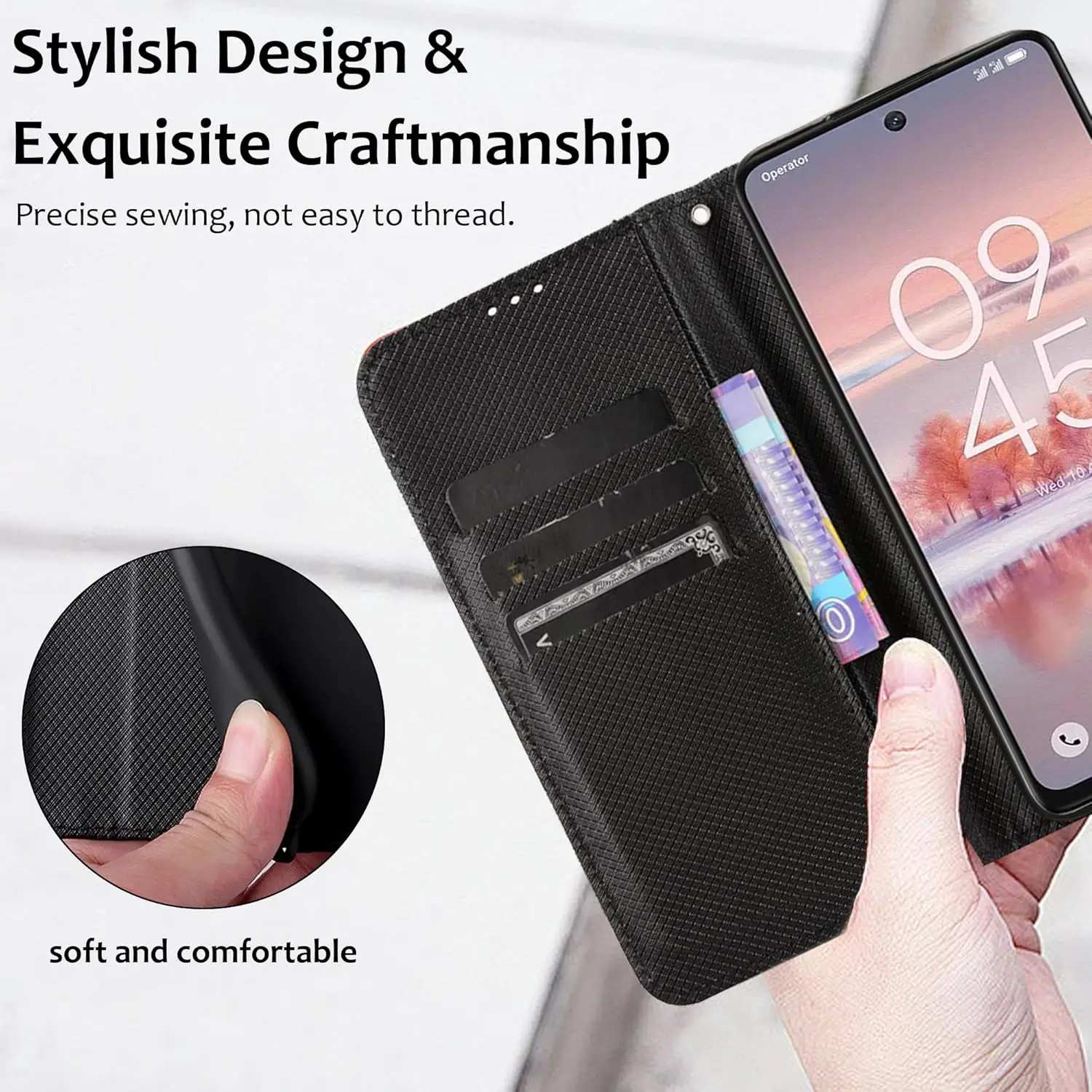 Leather Flip Wallet Case | Magnetic Book Cover Stand Holder | Premium Shell Capa s