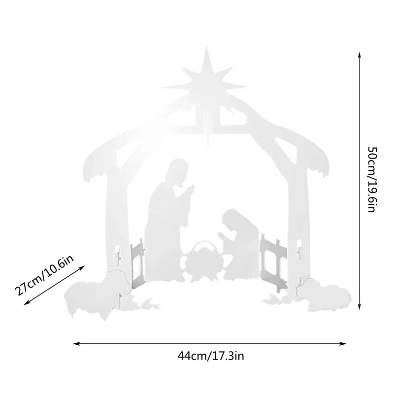 Christmas Jesus Inserting Card Plastic Board Holy Family Nativity Scene Yard Ornaments Outdoor Grass Garden Decor Supplies