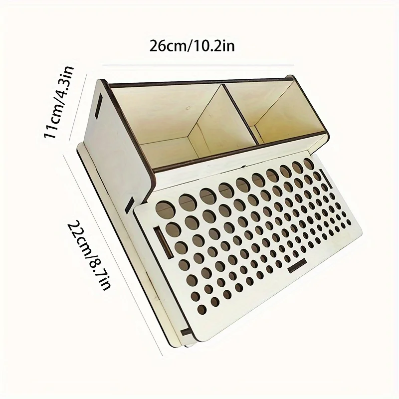 Wood Storage Box Leather Tool Storage Holder Painting Brush Tool Rack Multifunction Leathercraft Tools Holder 1PC YOMDID
