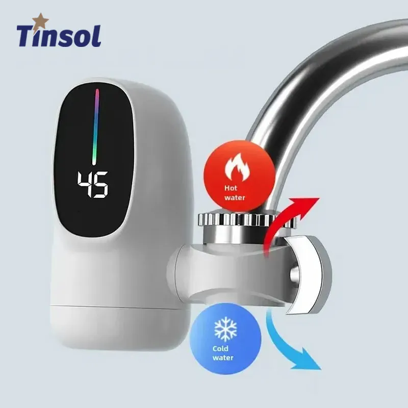 ก๊อกน้ำร้อน-เย็นทันที TINSOL รุ่นใหม่ 3000W เครื่องทำน้ำร้อน-เย็นสำหรับครัว ให้ความร้อนเร็ว พร้อมหน้าจอแสดงอุณหภูมิ 1