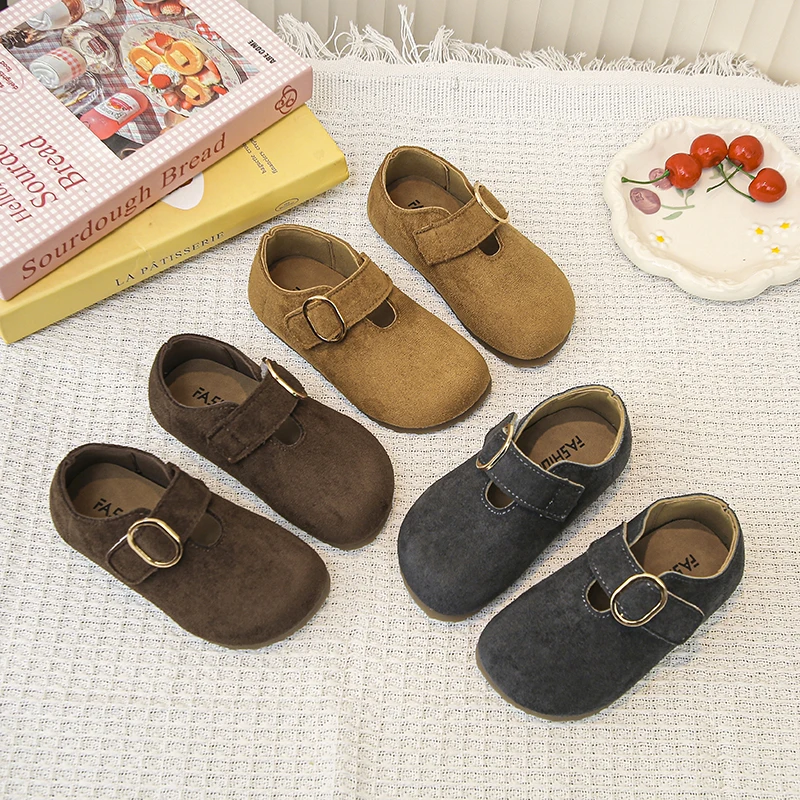 Leather Kids School Loafers Soft Sole Shoes for Boys Girls