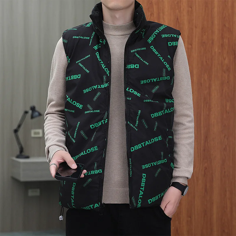 Men\'s Vest Jacket Autumn Winter Warm Sleeveless Jacket Casual Stand Collar Vest Trend Men\'s High Quality Sports Coat Vest