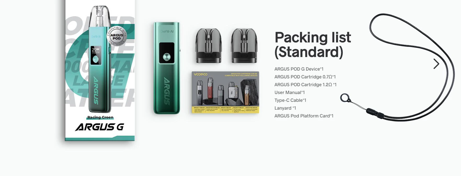 VOOPOO Argus G Kit 25W Vape 1000mAh Batterie 2ml 0.7/1,2 ohm Spule Argus Pod patrone E Zigarette Verdampfer_S8eab239c20c34151a5f5520a9ad0275fJ