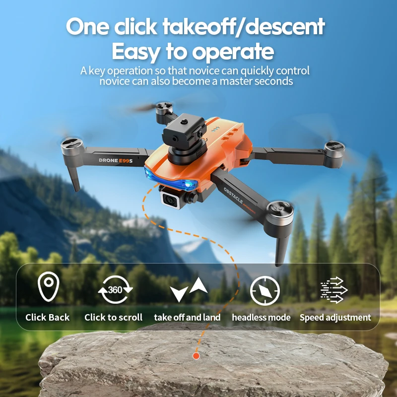 Drone E88S/E99S Noir 4K HD Caméra Pliable WiFi FPV RC Quadricoptère