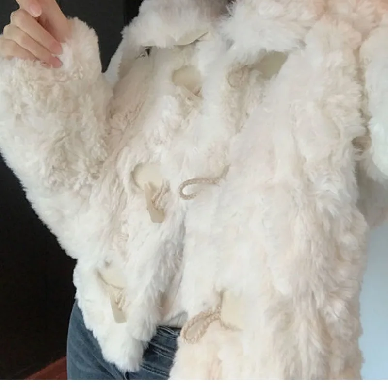 2023 Autumn and Winter New Women Imitation Fur coat Loose short Lamb Wool outcoat Thick Warm outwear Fashion Slimming Top