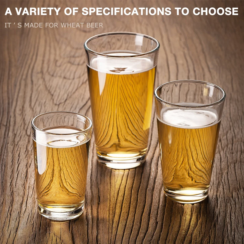 Description Picture 4 of item200ml/320ml/470ml American Wide Mouth Beer Mug Pilsner Glass Cup Craft Beer Glass Juice Drink Cup Can Be Customize Patterns
