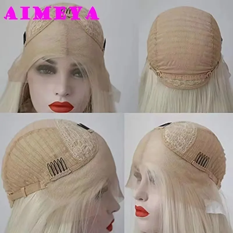 NeZha AoGuang Cosplay Wig Widow's Peak Synthetic Lace Front Wig Long Silky Straight Lace Wigs Asian Ancient Costumes AIMEYA