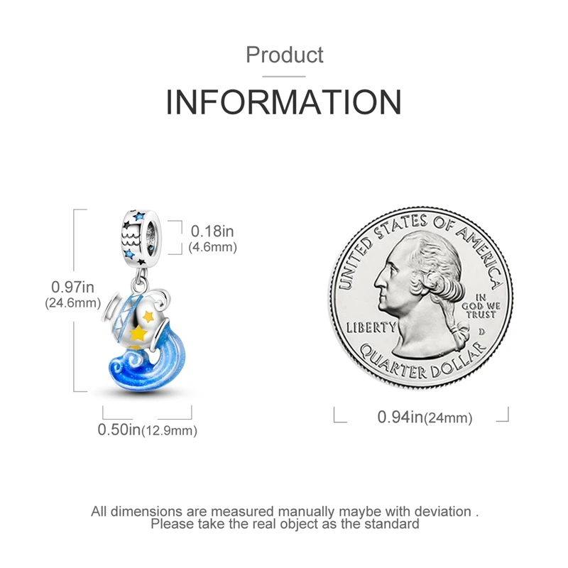 Charms-Anhänger aus 925er-Sterlingsilber mit Leo-Waage, zwölf Sternbildern, im Dunkeln leuchtend, passend für Qikaola-Original-Armbänder, DIY-Schmuck – Detail 4