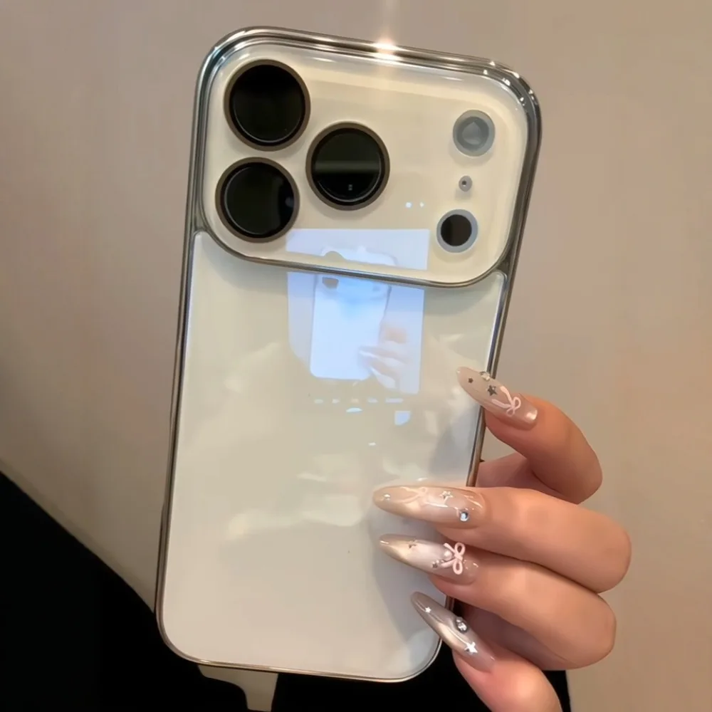 Luxury Plating Shockproof Phone Case with Tempered Glass Camera Protection