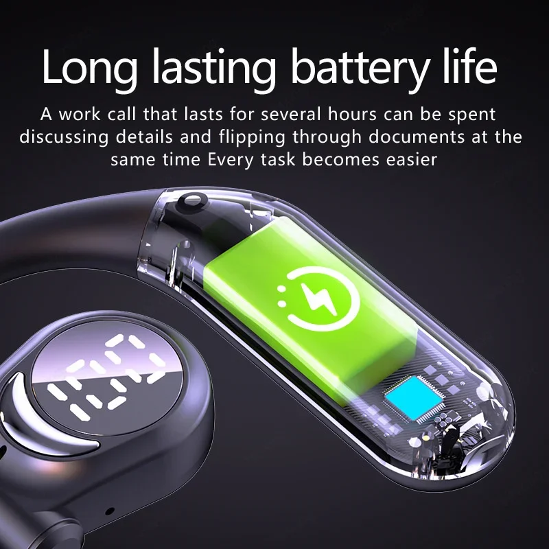 Wireless Bluetooth Headphones Bone Conduction Earphones With Microphone Handsfree Noise Canceling Headset For Driving Audifonos 5