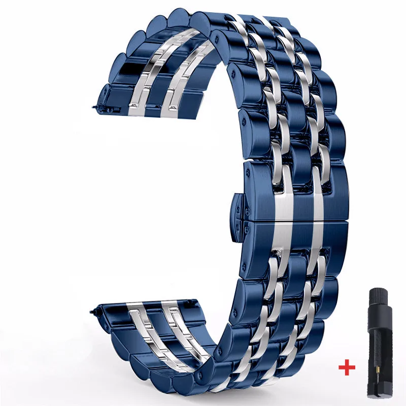 Universal 22mm Stainless Steel Metal Watch Strap - Premium Quality