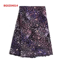 

Big Promotion Ankara Sequin Lace Fabrics Fashion ​African Breathable Tulle ​Cloth Party Dress 5 Yards/Lot BGXZ04014