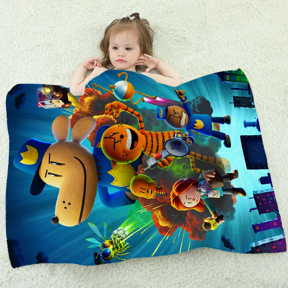Dogman and Cat Coral Fleece Plush Throw Blanket Manga Comic Dog Man Blanket for Sofa Outdoor Lightweight Bedding Throws 4