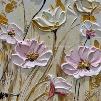 Mintura,100% Handpainted 3D Knife Flower Oil Painting on Canvas,Modern Home Decor,Wall Art Picture,Abstract Texture Large Poster 2