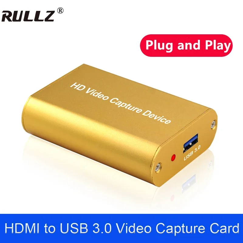 

USB 3.0 Capture Card 1080p 60fps HDMI Video Grabber Game Record Box for PS4 Switch DVD XBOX Camera Recording PC Live Streaming