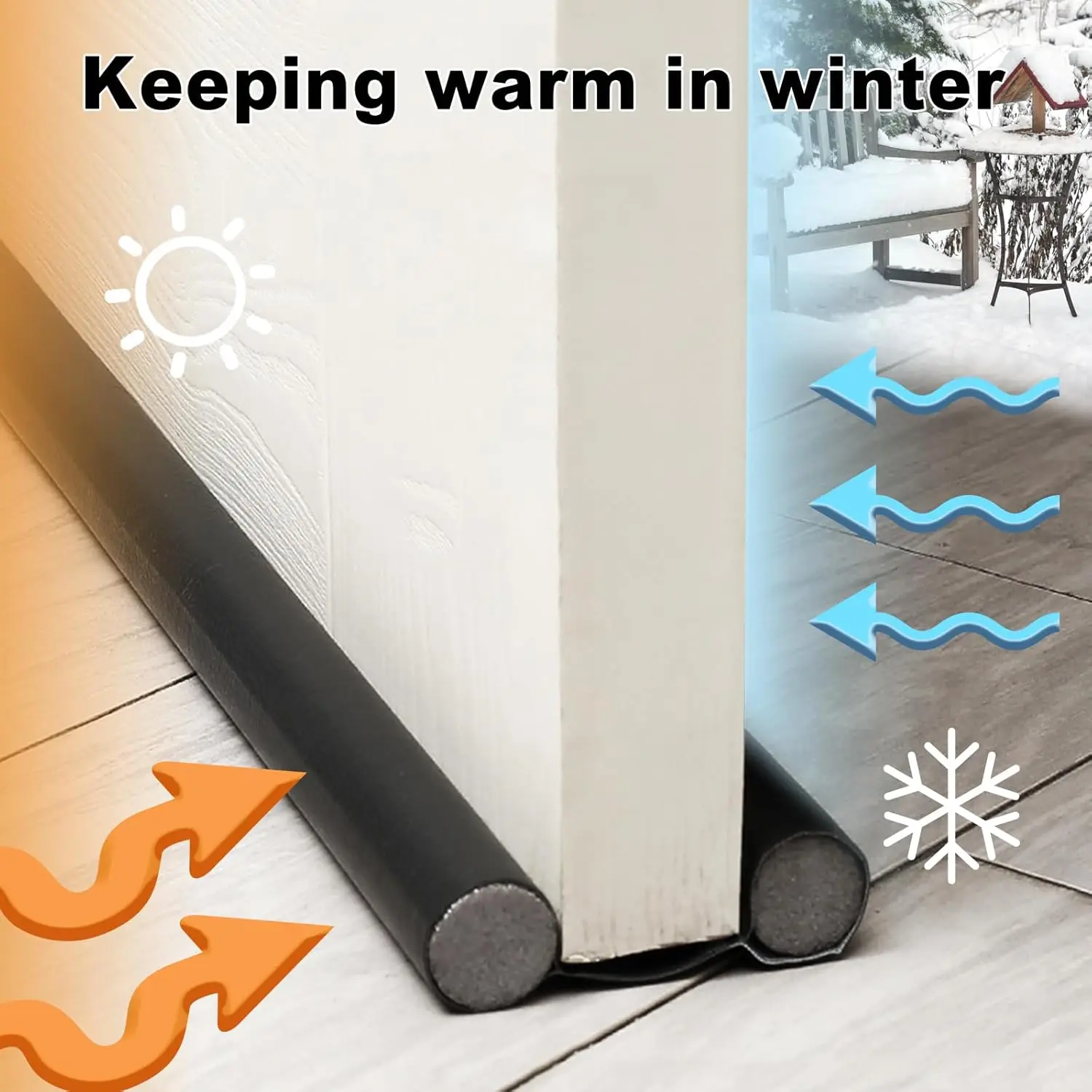 Door Bottom Seal Strip Anti Draft Soundproofing Flexible Rubber Weatherstripping Sound Proof Dust Waterproof