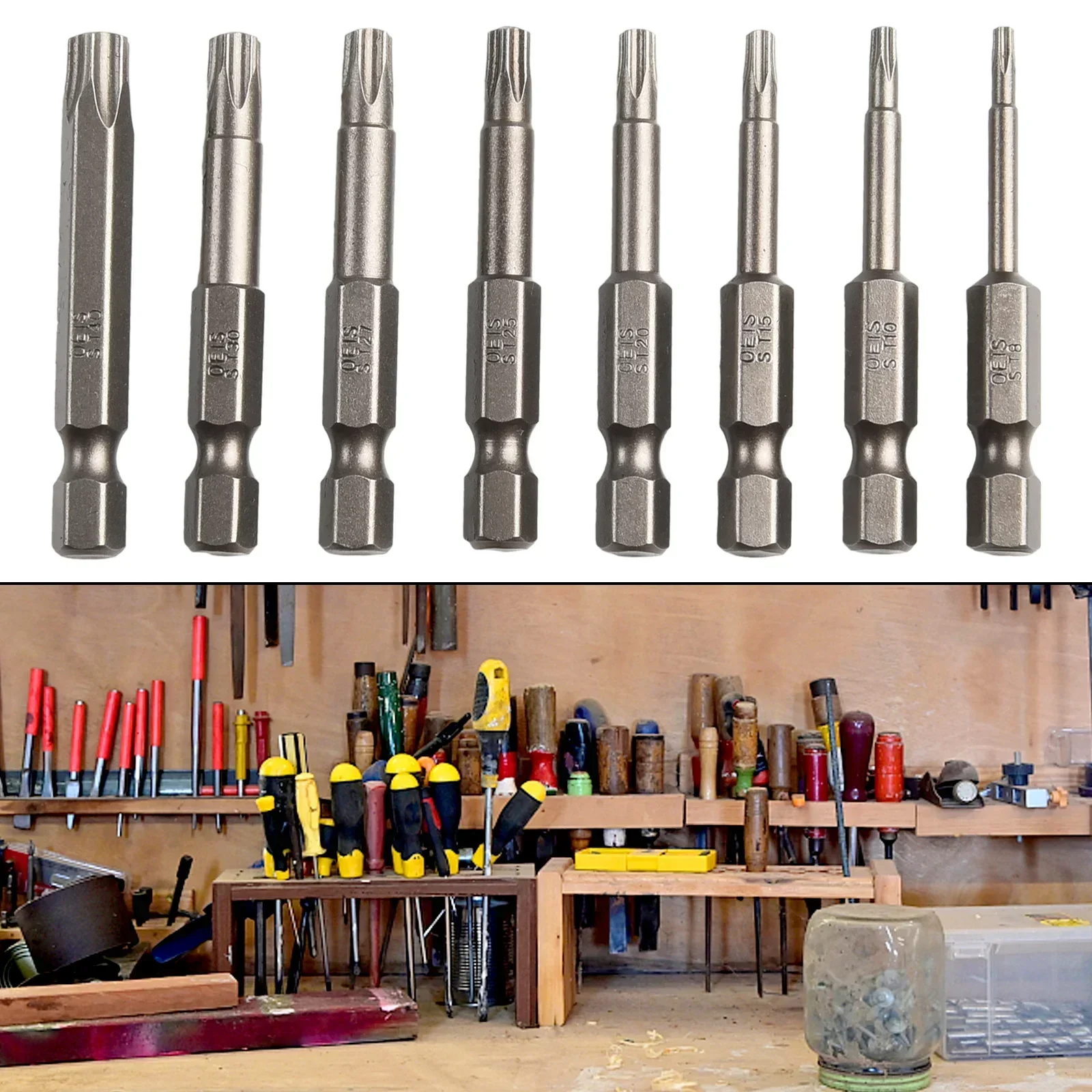 Bestgle 8 Pcs Long Torx Screwdriver Bit Set 1/4 Inch Hex Shank Magnetic