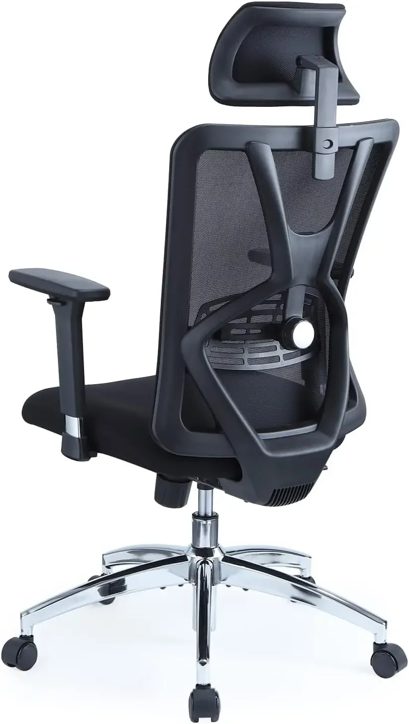

Ergonomic Office Chair djustable Lumbar Suppor 3D Metal Armrest 130°Reclining & Rocking Mesh Computer Chair Thick Seat Cushion