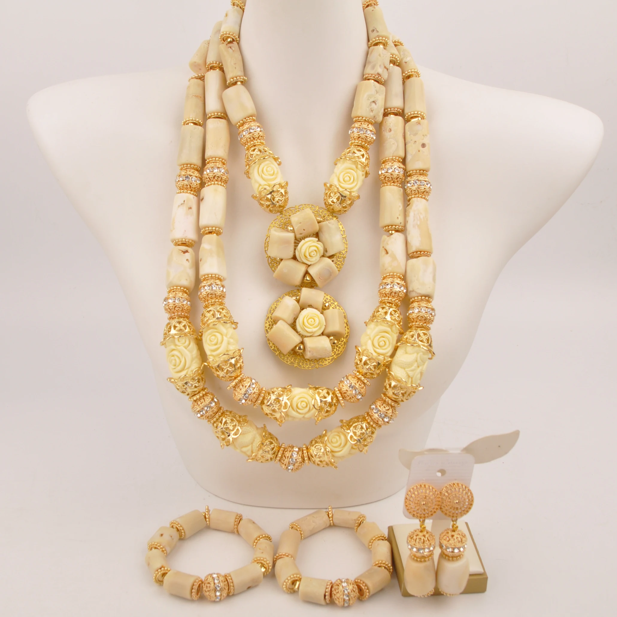 african-wedding-accessories-real-white-coral-necklace-bridal-jewelry-sets