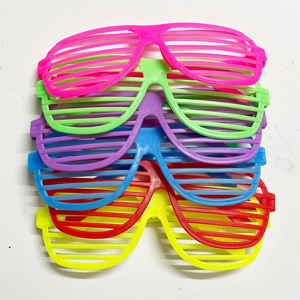 6pcs Shutter Shades Glasses Shutter Sunglasses Neon Color Shutter Eyewears For 80s 90s Retro Party Disco Birthday Decor - Party & Holiday Diy Decorations - AliExpress