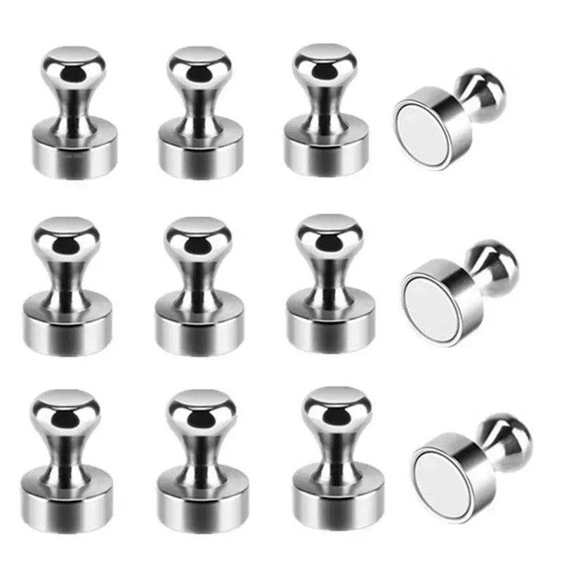 3/12pcs Fridge Magnet Super Strong Neodymium Magnetism Press Needle Suction Cup Magnetic Thumb Nail Magnets for the Refrigerator