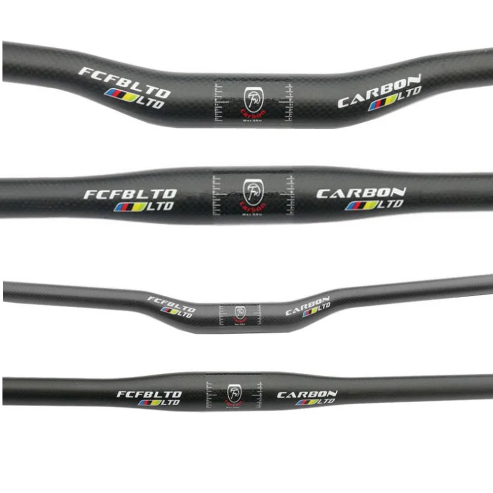 Bicycle Handlebar FCFB matte carbon handlebar MTB Bicycle Handlebar 25.4 Mountain Bike Handle Bars Flat Handlebars Riser Handle 3K 380-700mm