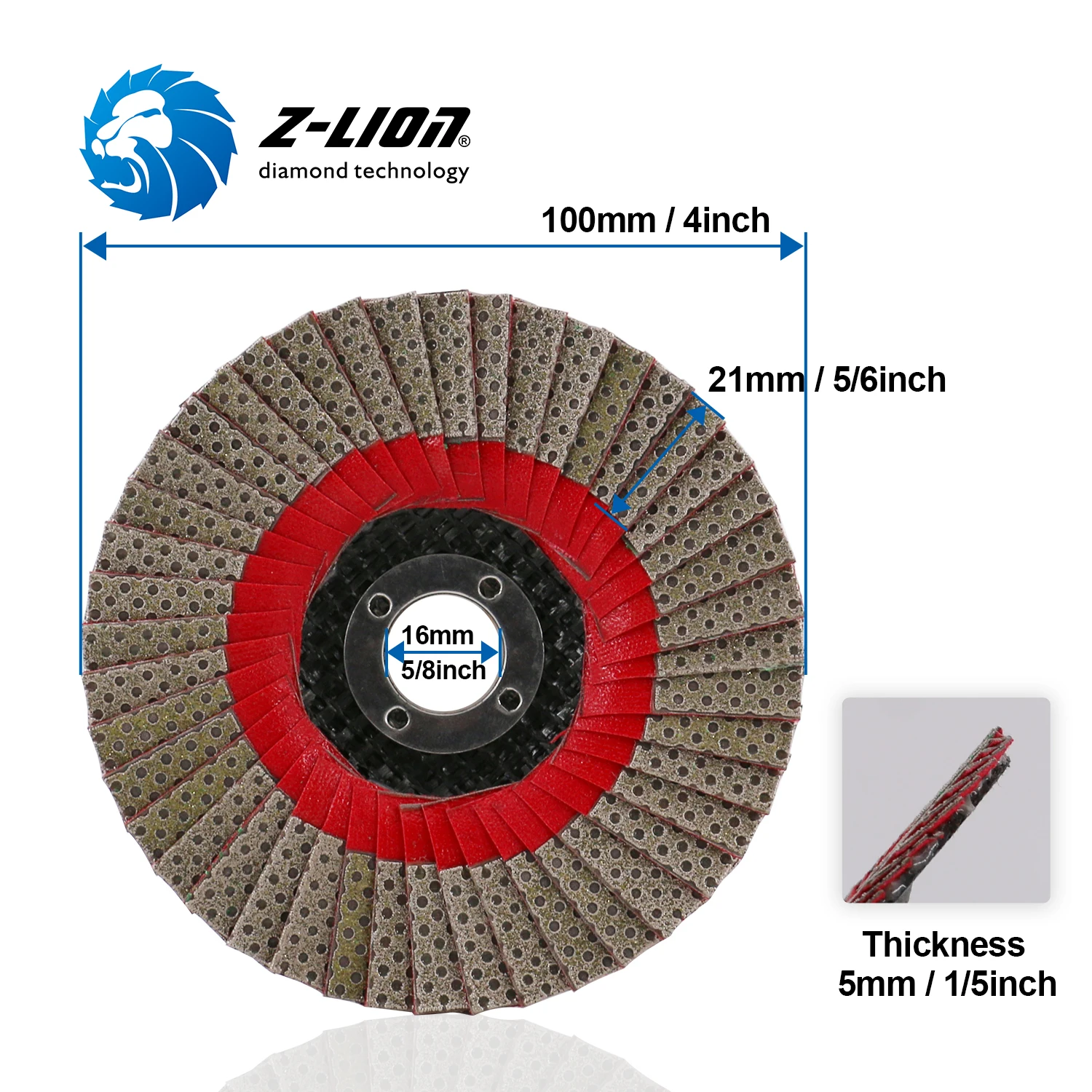Z-LION 4 Inch 100mm Diamond Grinding Wheel Disc Diamond Coated Flat Wheel Disc Glass Stone Grinding Cutting bowl Shape