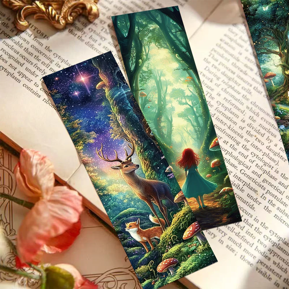 30pcs misty forest bookmarks floral painting bookmark magnetic bookmark bookmark page holder animal bookmark wooden bookmark bookmarks stationery supplies bookmark holder acrylic bookmark paper bookmark retro flower bookmark fantasy decoration student reading books page marking office supplies diy page marking bookmarks