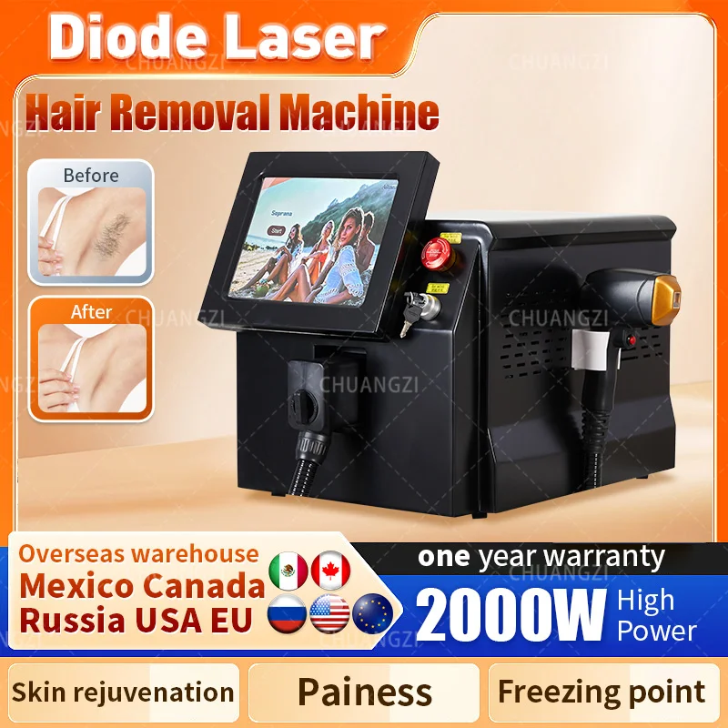 

2024 Hot Sale ICE Triple Wavelength 755nm 808nm 1064nm 808 Diode Laser 808 Hair Removal and Skin Rejuvenation Machine