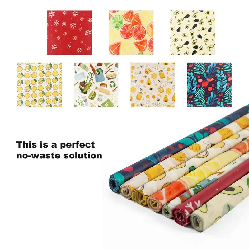 3Pcs/Set Cotton Beeswax Wrap Cloth Reusable Natural Food Grade