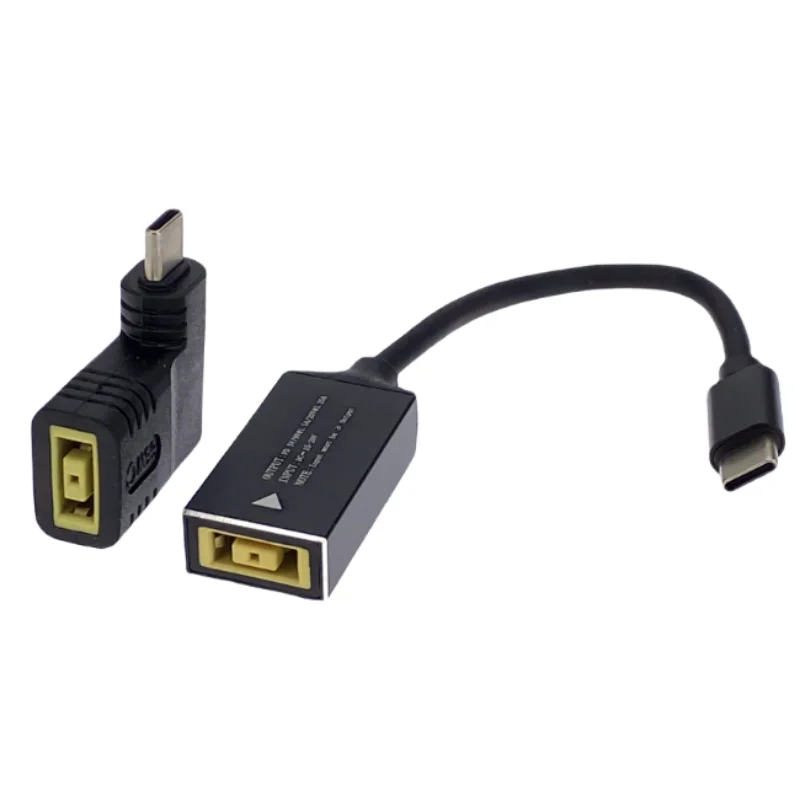 Laptop charger power cable power cord plug adapter ac adapter power plug connector 65W USB Type C PD Fast Charging Cable for Lenovo Laptop Charger Dc Square Plug to Type C PD Adapter Converter for MacBook POCO