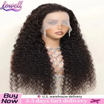 Lowell Curly Human Hair Wigs Hd Lace Wig Water Wave 13x6 Human Hair 1B Black Lace Wig Brazilian Wigs Original Deep Wave Wig