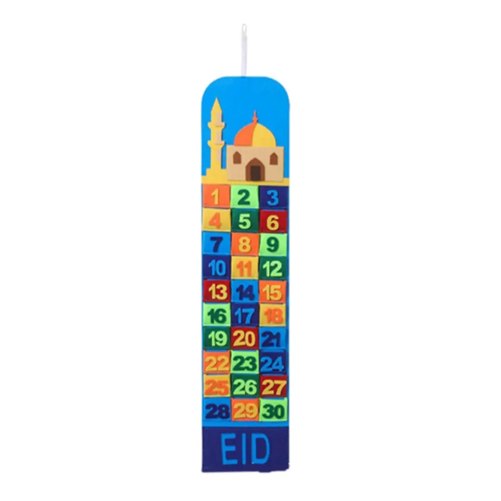 Eid Mubarak 축제용 카운트 다운 장난감, 무취 펠트 제작, 재미있는 카운트 다운 달력
