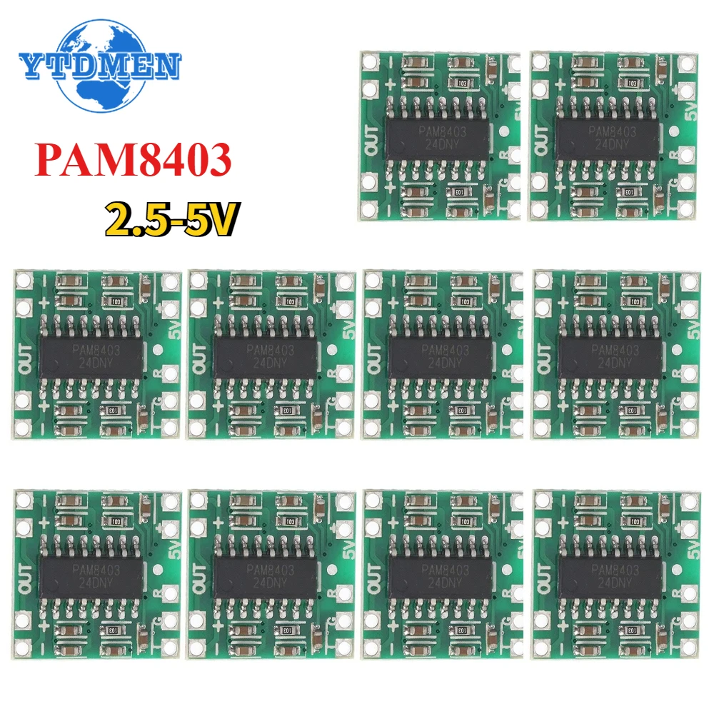 1-10PCS PAM8403 2x3W PAM 8403 Mini Digital Power Amplifier Board for Class D Stereo Audio Amplifier Module 2.5-5V