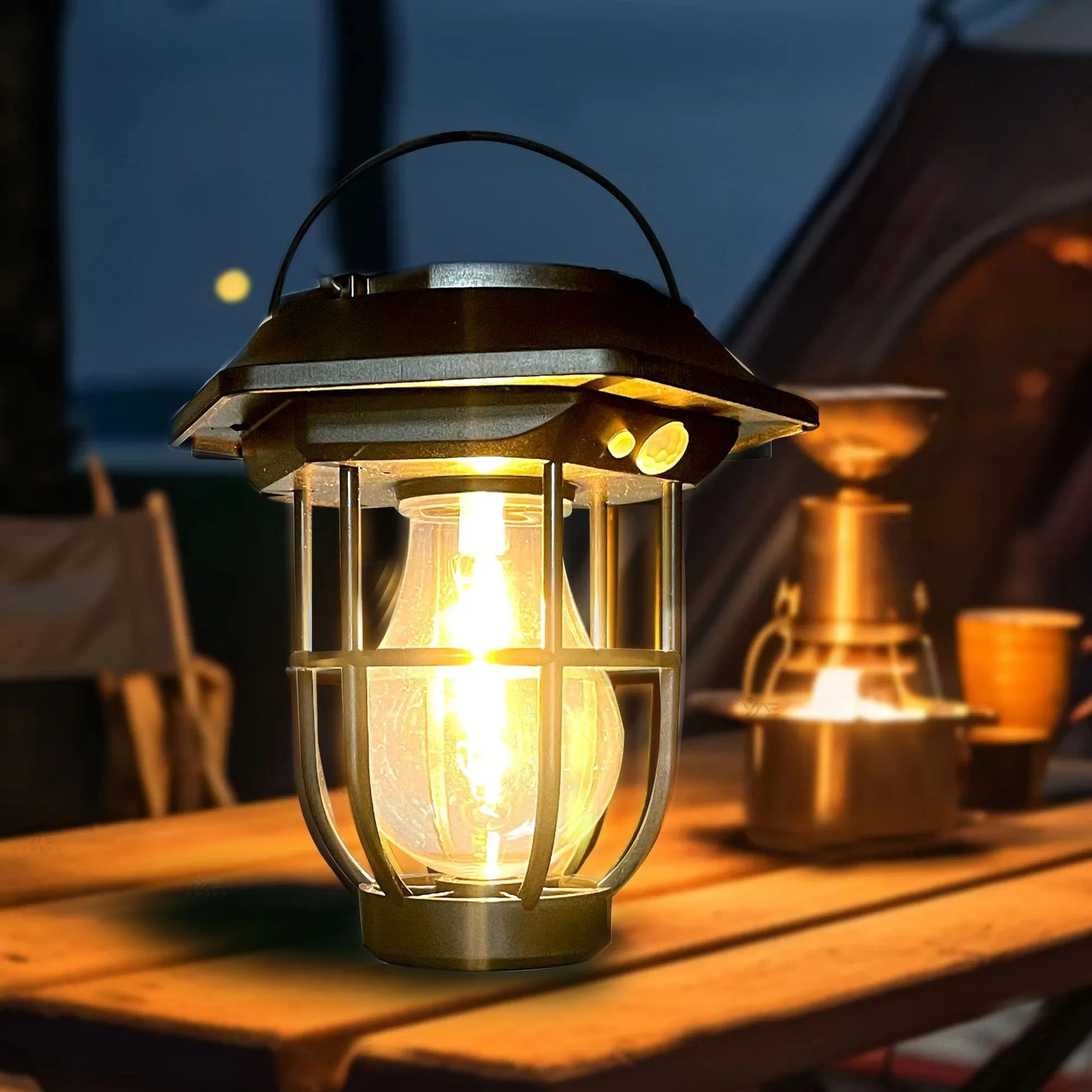 Outdoor Solar Bulb Lantern Wall Lamp Garden Courtyard Decoration 3Mode Waterproo