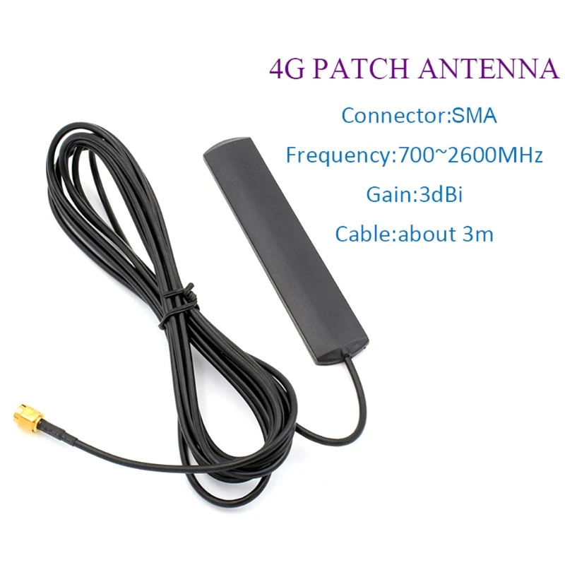 

GSM Antenna 700-2600MHz Glued Strip Patch SMA Male Connector Aerial 3-Meter Length Adhesive Cable for Car Vehicle