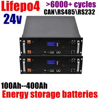 24V 100Ah Lifepo4 Battery 120Ah 150Ah 180Ah 200Ah 280Ah 300Ah 400Ah Lithium Batterie with CAN RS485 for 2KW 3KW Solar System