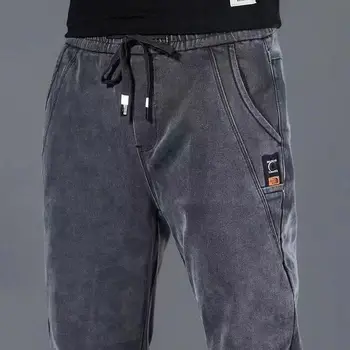 2024 New Korean Fashion Summer Thin Loose Jeans Mens Drawstring Pants Golf Joggings Jeans Man Japanese Streetwear Harem Trousers 1